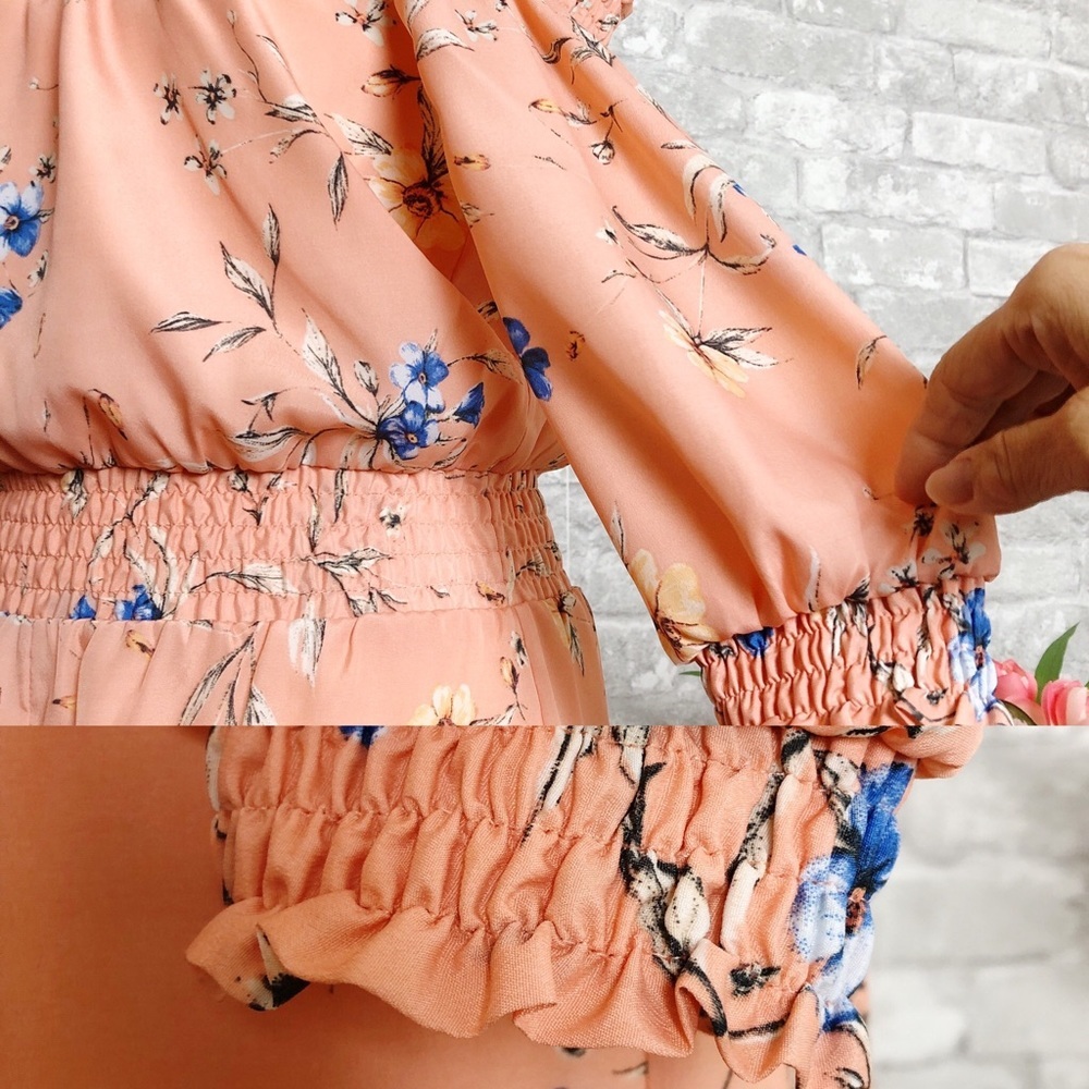NWT Ali & Jay | Peach Floral Backstage Romper Small - Picture 6 of 10